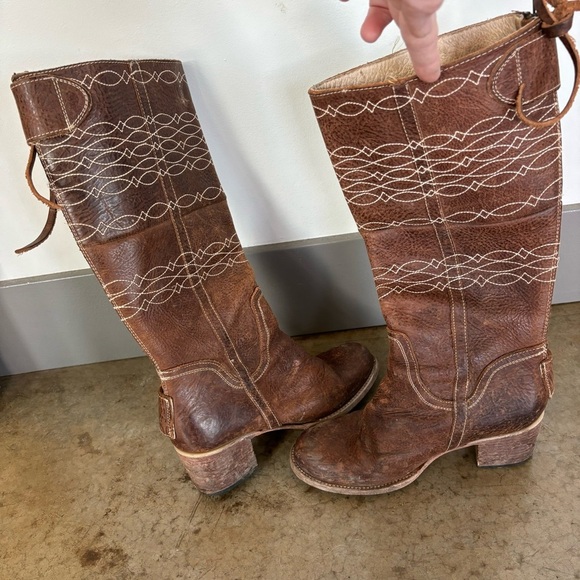 Brown Leather Knee-High Boots - Picture 8 of 14